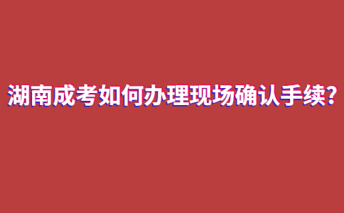 湖南成人高考如何办理现场确认手续?(图1)