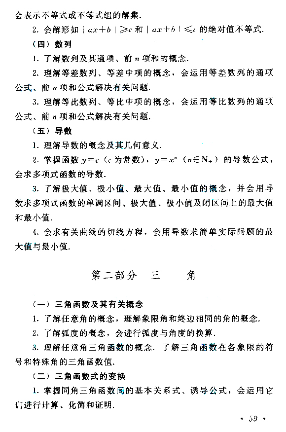 成人高考高起点数学考试大纲(图9)