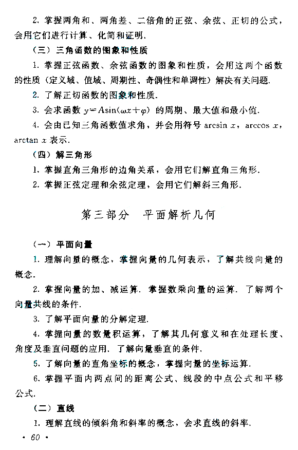 成人高考高起点数学考试大纲(图10)