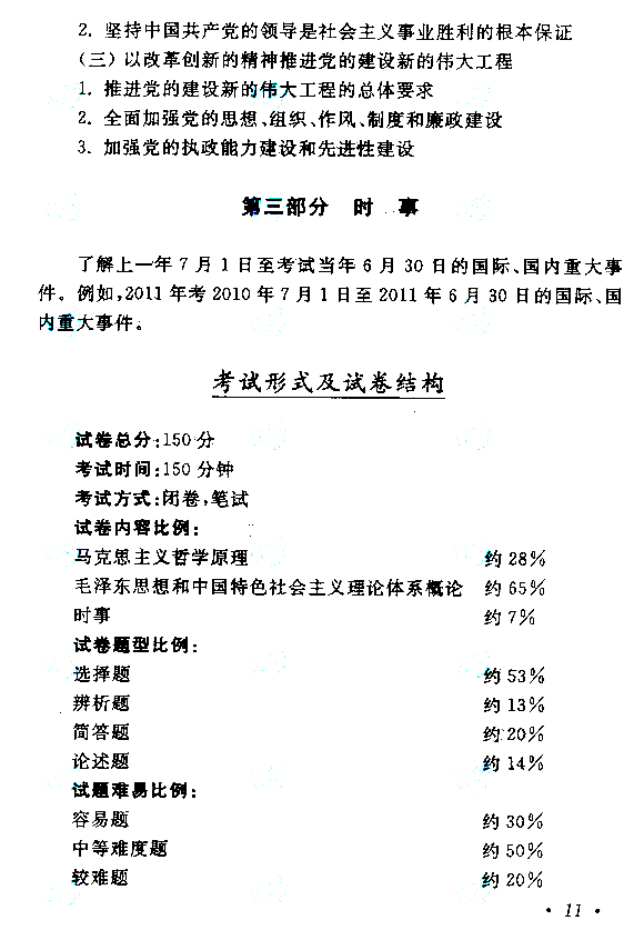 成人高考专升本政治考试大纲(图11)