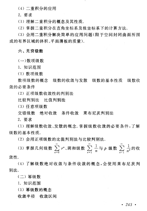 2020年成人高考专升本高数（一）考试大纲(图8)