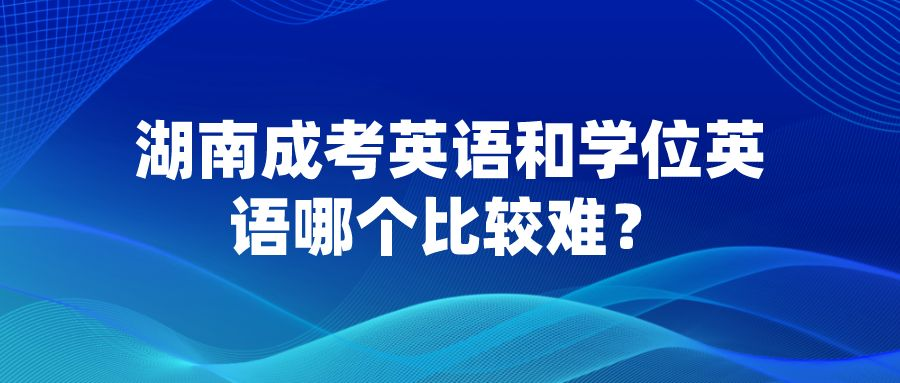 湖南成考英语和学位英语哪个比较难？