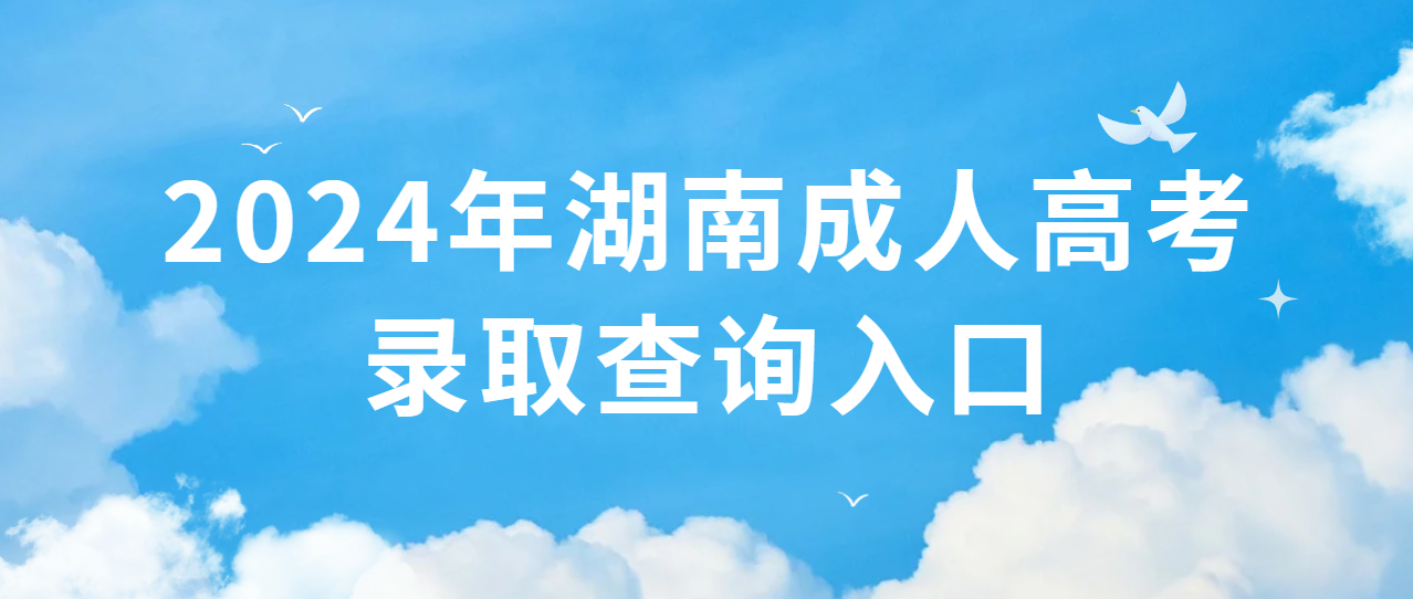 2024年湖南株洲成人高考录取查询入口