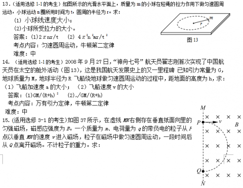 2015成人高考高升专（理化综合）练习题及答案(图8)