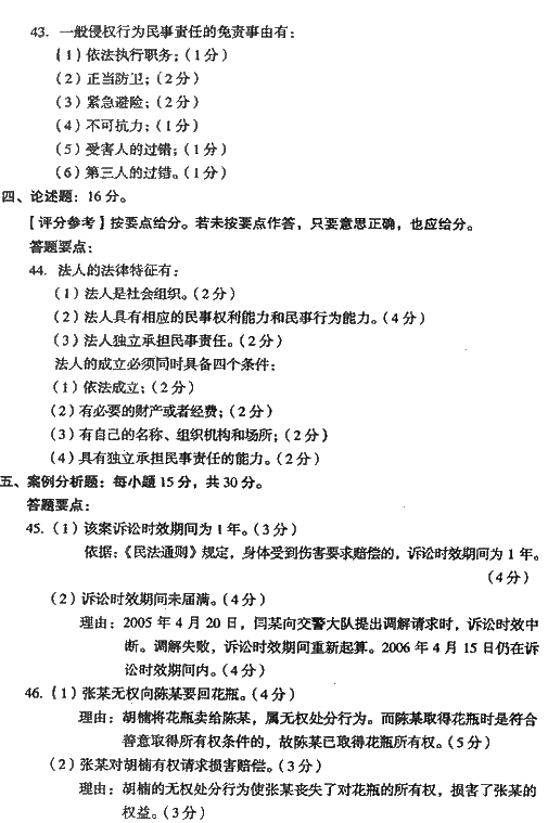 2008年成人高考专升本民法试题及答案(图8)